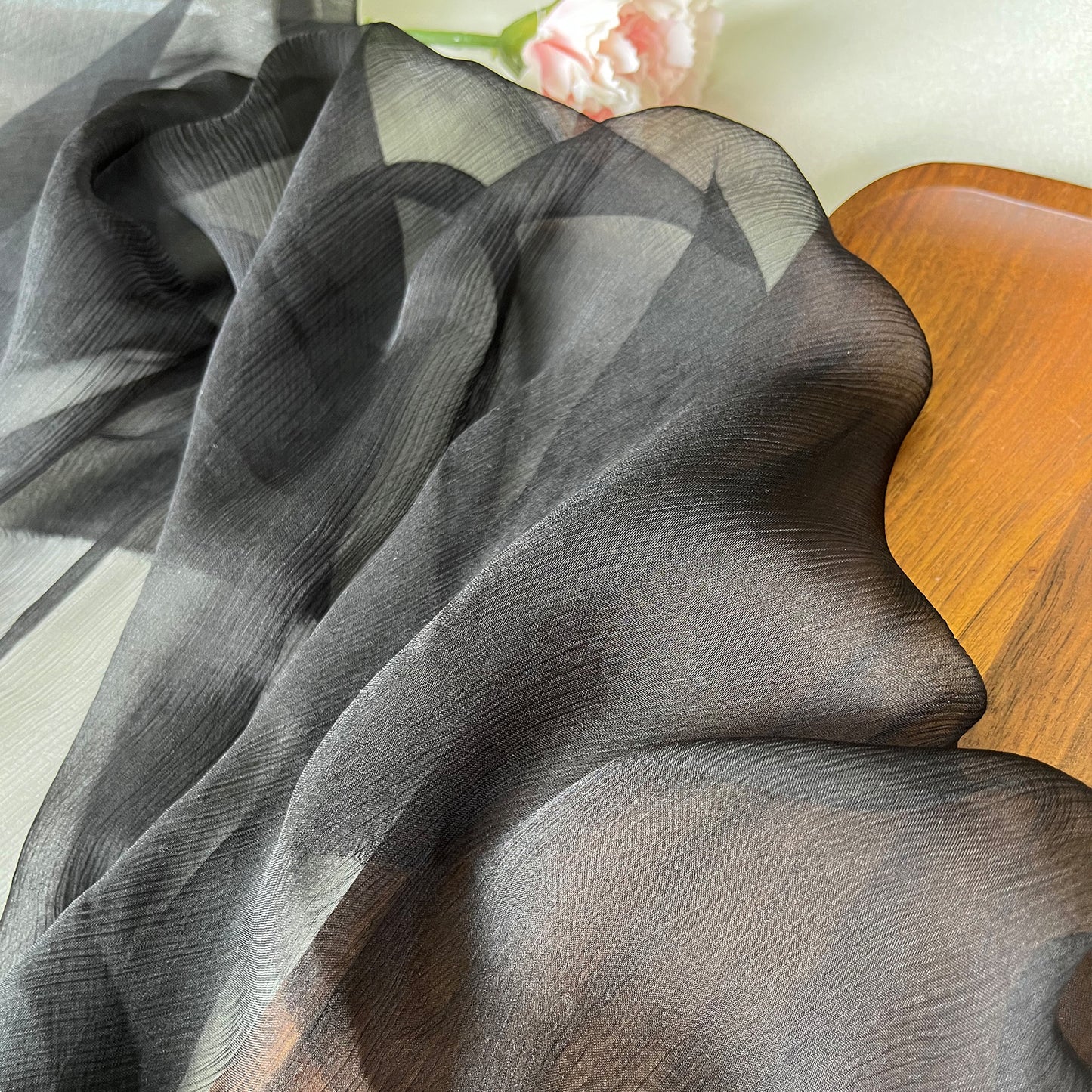Mulberry Wrinkled Silk Crinkle Chiffon Clothing Printed Fabric Tulle Dresses For Women For Sewing By Meters