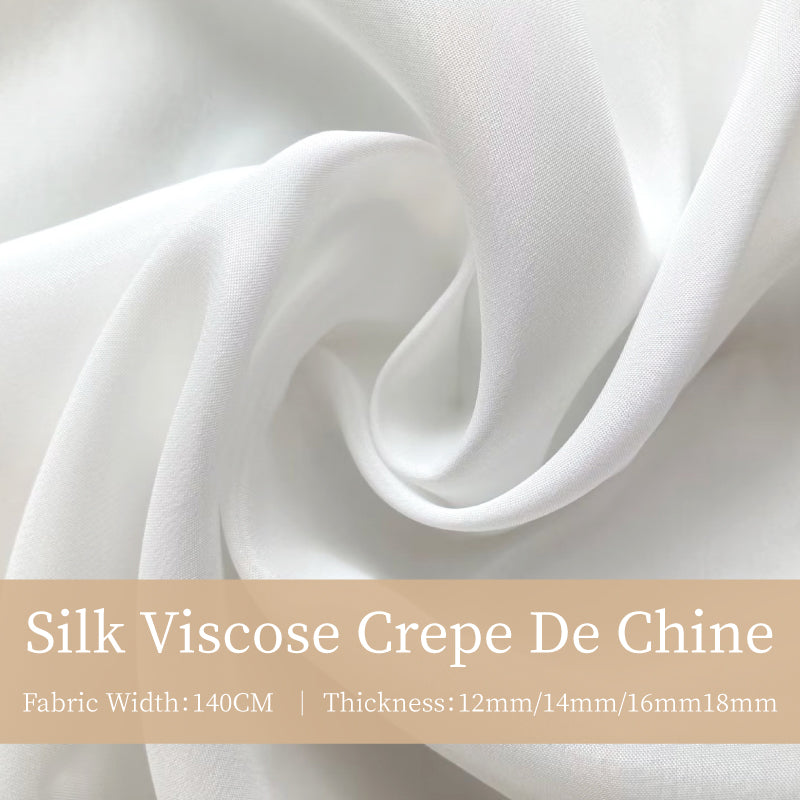 Natural Silk Viscose Crepe De Chine Clothing Printed Fabric Scarf Tulle Dresses Elegant Luxury For Women For Sewing By Meters