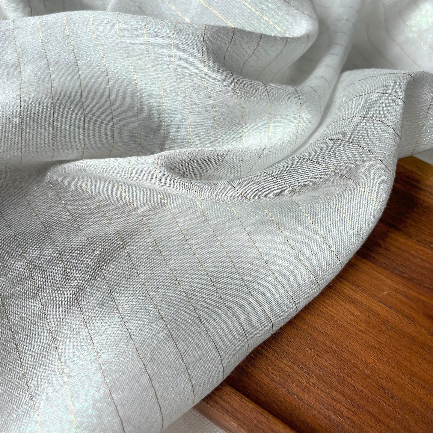 12 Momme Silk Rayon Colorful Golden Shiny Striped Clothing Fabric Elegant Luxury For Women For Sewing By Meters
