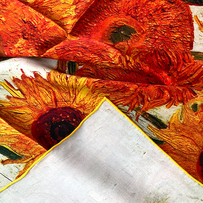 Mulberry Silk Natural Printed Silk Scarf 35" For Woman Luxury Classical Art Famous Painting New Style customization