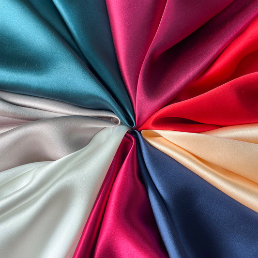 25 Momme Silk Satin Printed Clothing Colored Fabric Dresses Elegant Luxury For Women For Sewing By Meters 114cm