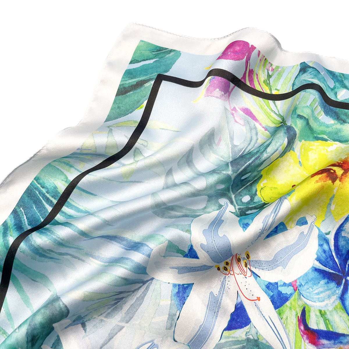 Tolzorai Pure Mulberry Silk Light weight Hair Scarf 21" Neckerchief Printed Women's Head Scarf Wraps With Gift Packed