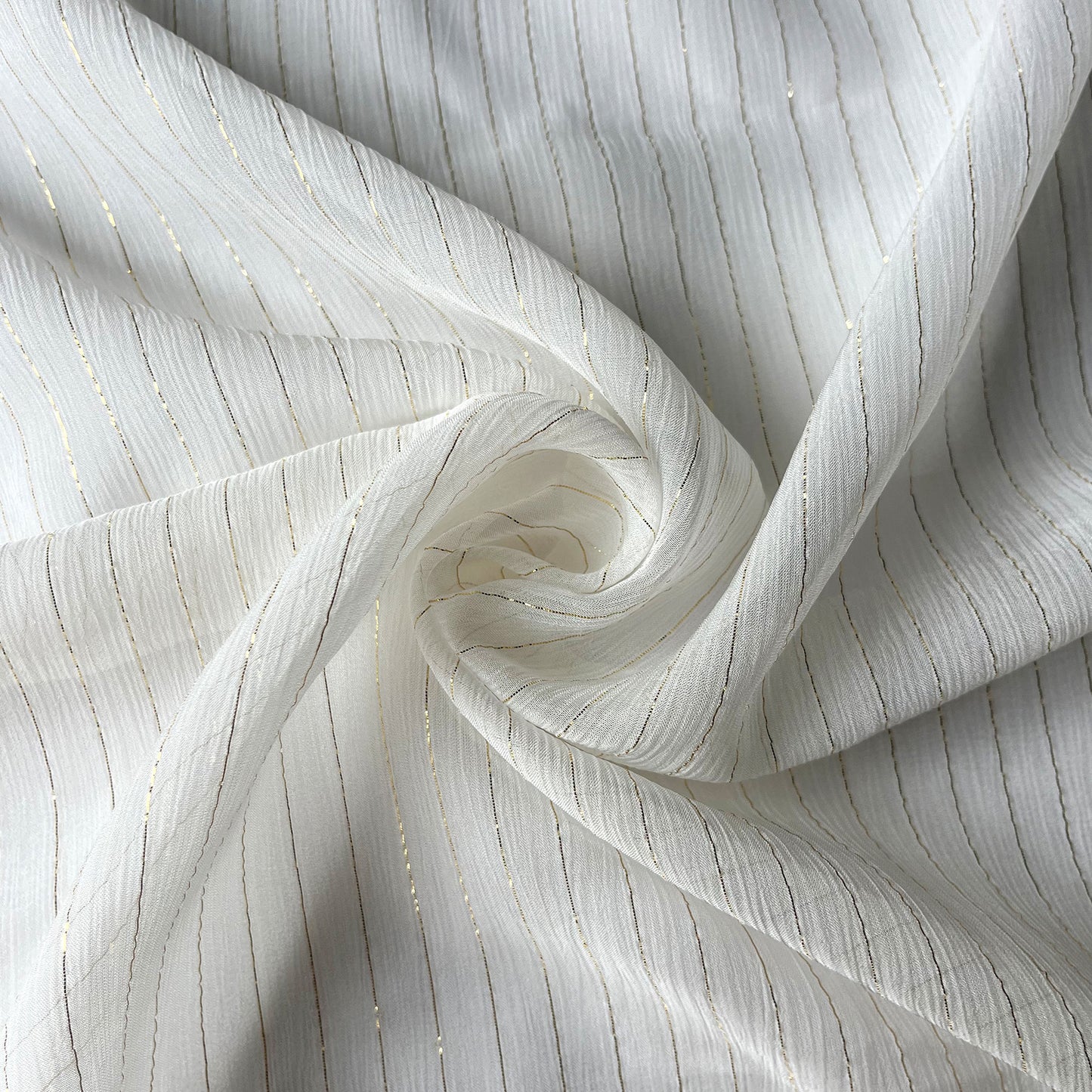 10 Momme Silk Viscose Crinkle Chiffon Golden Shiny Striped Fabric Clothing Elegant Luxury For Women For Sewing By Meters