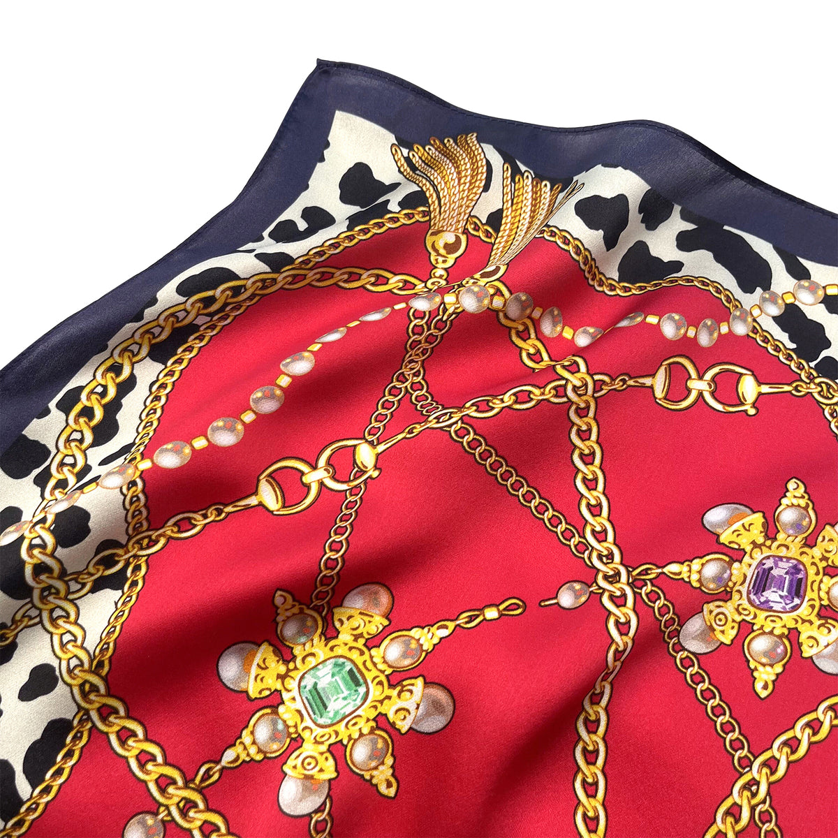 Tolzorai Pure Mulberry Silk Light weight Hair Scarf 21" Neckerchief Printed Women's Head Scarf Wraps With Gift Packed