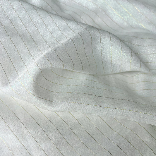 12 Momme Silk Rayon Colorful Golden Shiny Striped Clothing Fabric Elegant Luxury For Women For Sewing By Meters