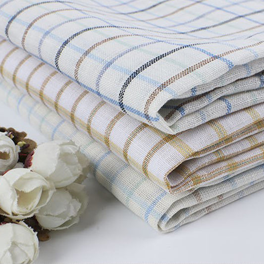 Linen Yarn-dyed Plaid Fabric For Women For Sewing By Meters L2176