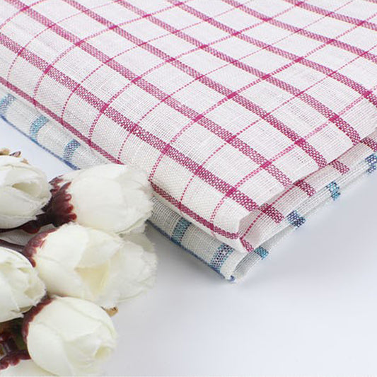 Linen Yarn-dyed Plaid Fabric For Women For Sewing By Meters L2178