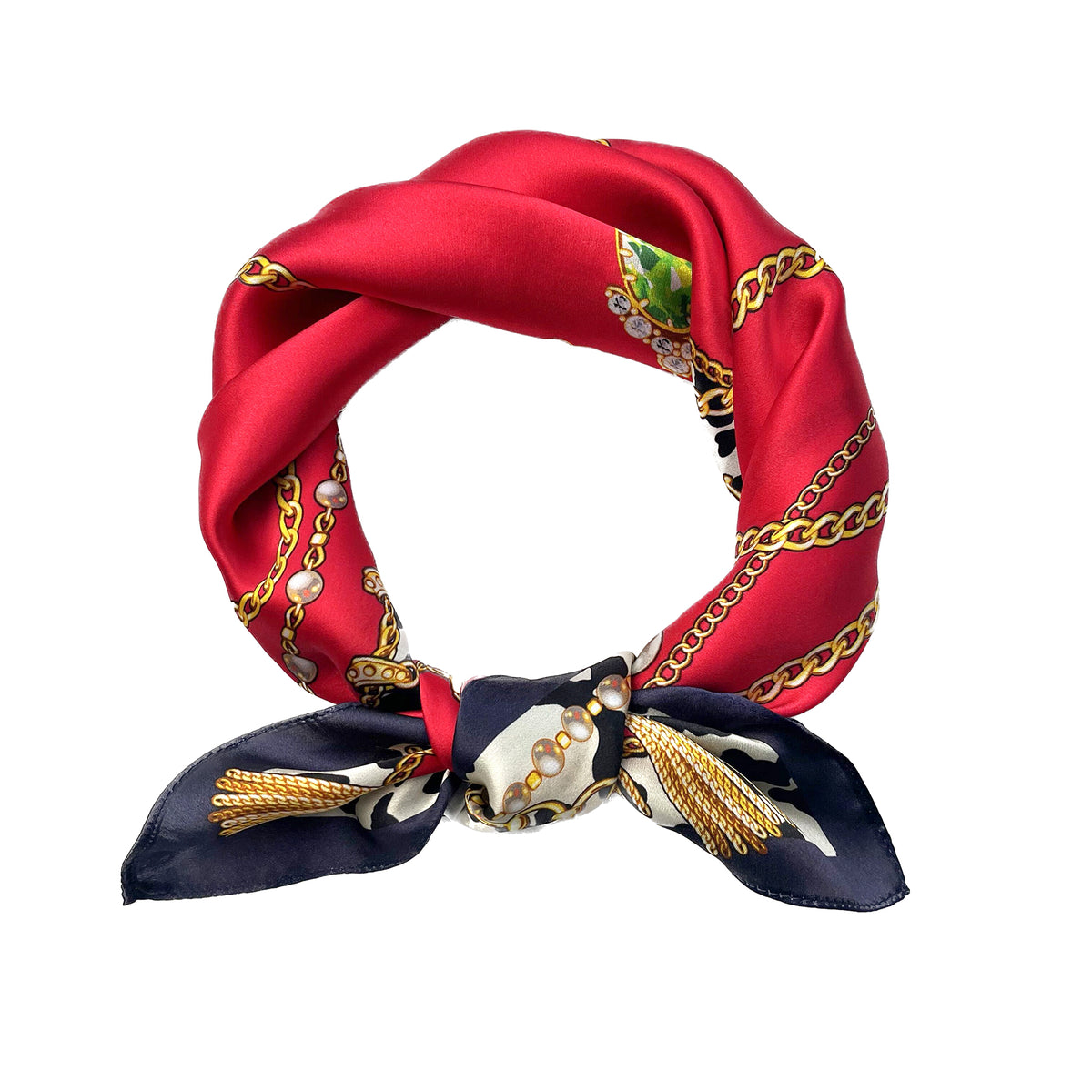 Tolzorai Pure Mulberry Silk Light weight Hair Scarf 21" Neckerchief Printed Women's Head Scarf Wraps With Gift Packed