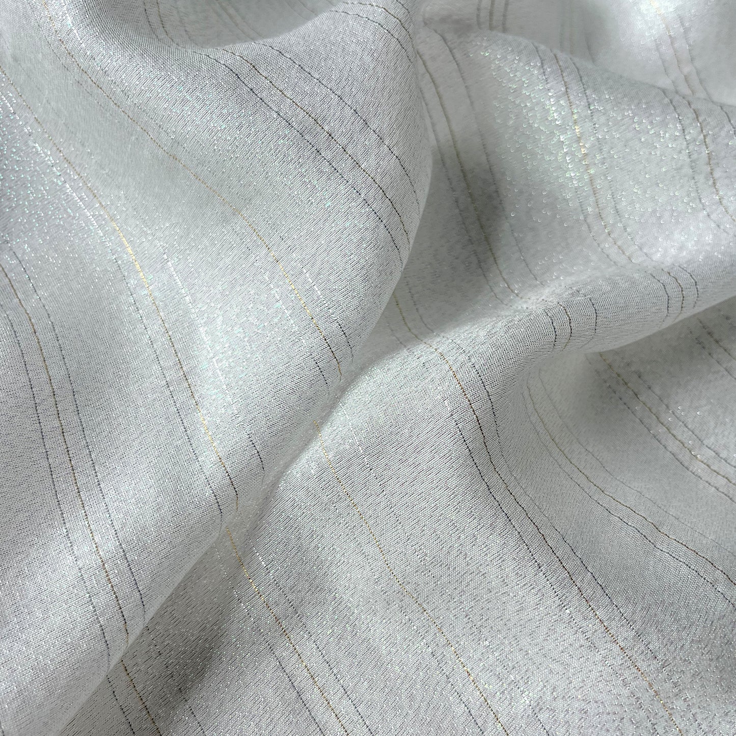 12 Momme Silk Rayon Colorful Shiny Striped Clothing Fabric Elegant Luxury For Women For Sewing By Meters