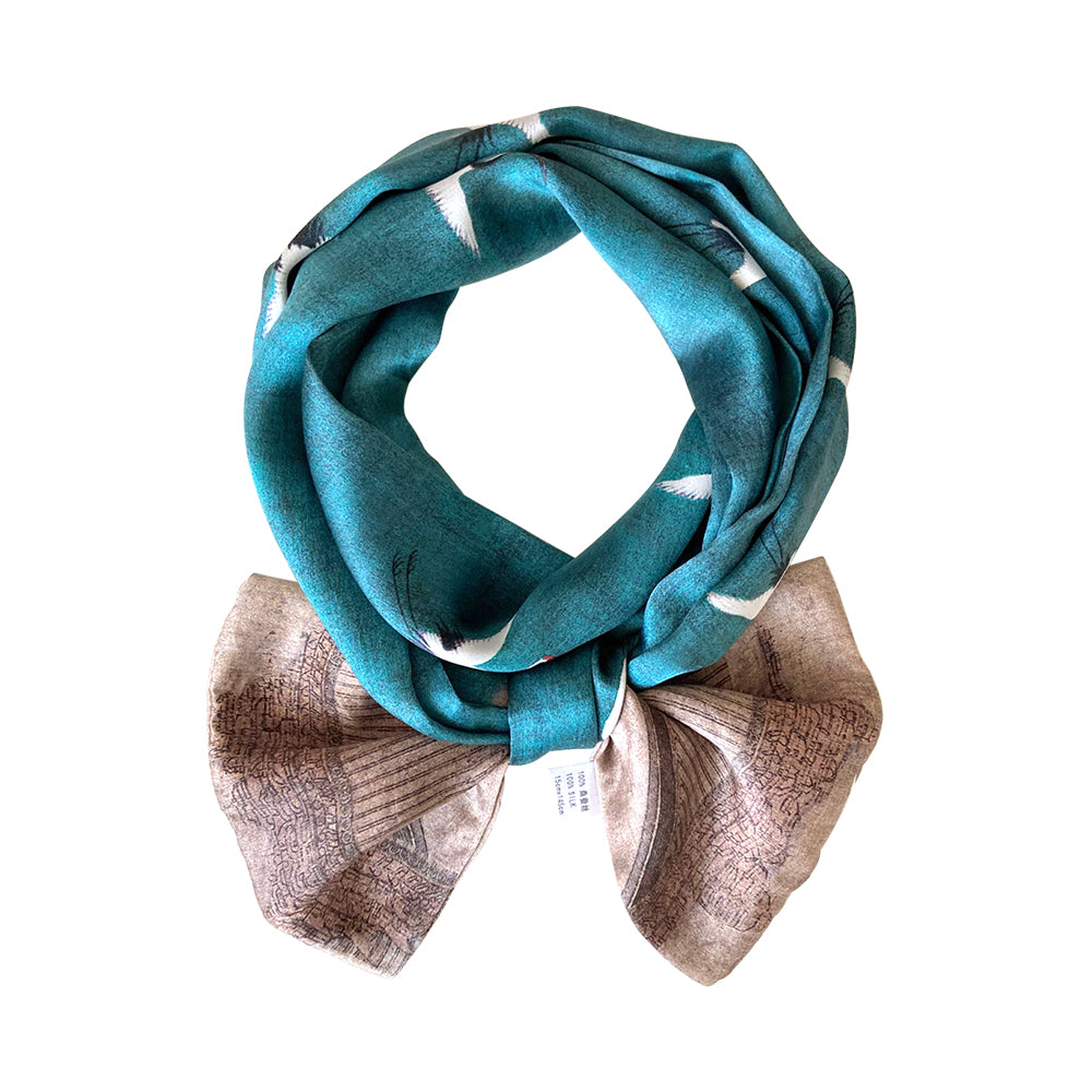 Woman Mulberry Silk Scarf Natura Double-Layer Long Strip Fresh Literary Style Scarf Digital Printing Customization Wholesale
