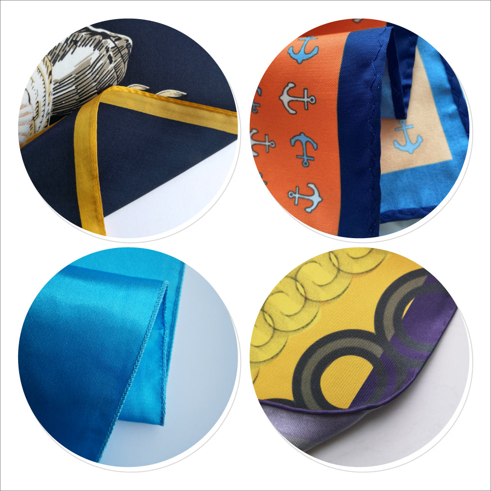 Custom High Grade Real Mulberry Silk Natural Scarf Satin Twill Digital Double Sided Printing Brand Logo Luxury Designer Shawl