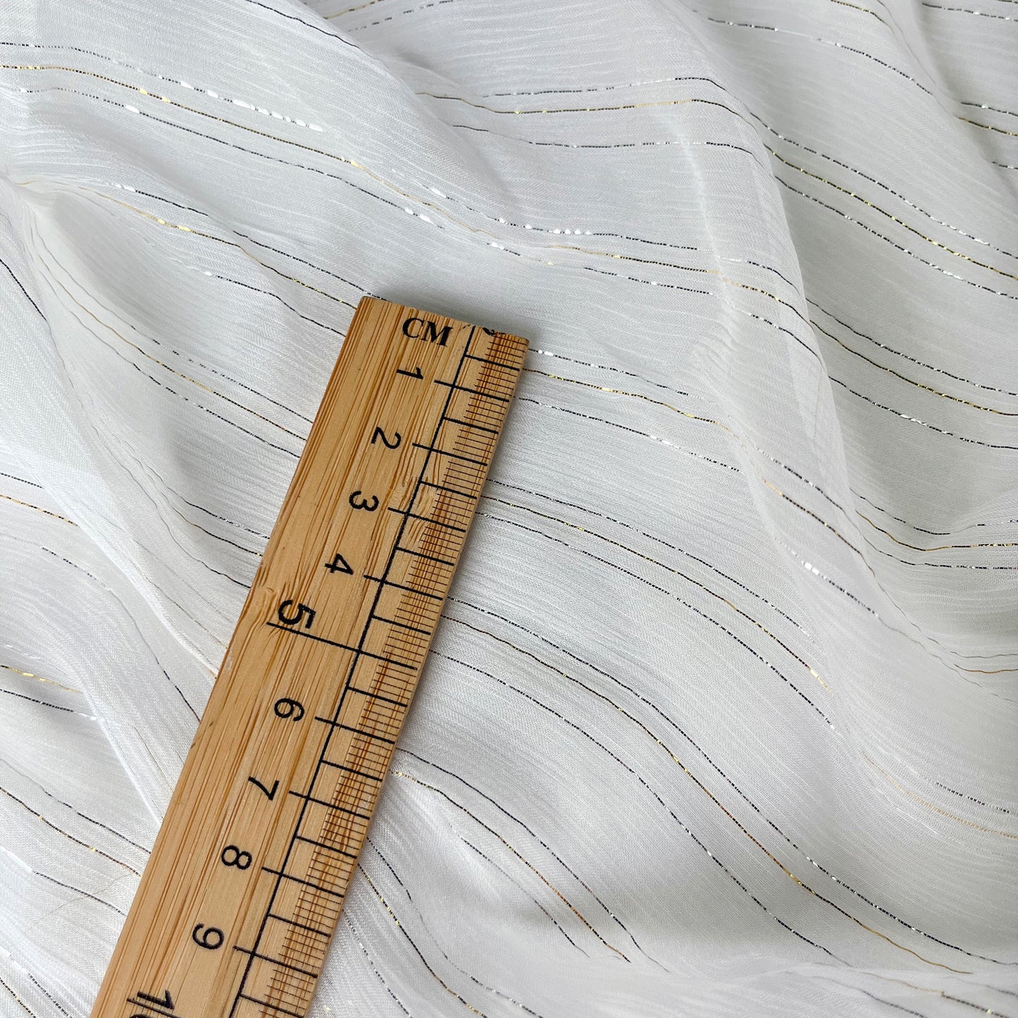 5 Momme Silk Crinkle Chiffon Golden and Silver Shiny Striped Clothing Fabric Elegant Luxury For Women For Sewing By Meters