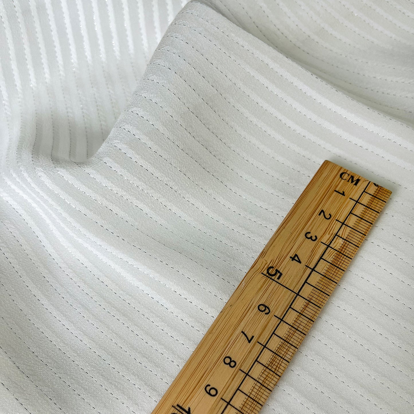 12 Momme Silk Chiffon Silver-tinged Shiny Striped Clothing Fabric Elegant Luxury For Women For Sewing By Meters