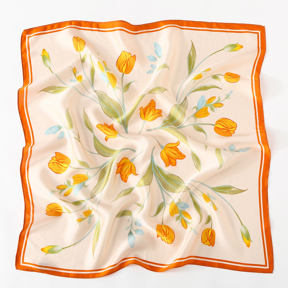 Tolzorai Pure Mulberry Silk Light weight Hair Scarf 21" Neckerchief Printed Women's Head Scarf Wraps With Gift Packed